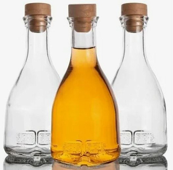 бутылка стеклянная "бэлл" с пробкой, 200 мл