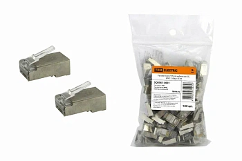 разъем rj-45 ftp для кабеля кат. 5е, 8p8c tdm (100шт/уп)