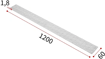 монтажная пластина, оцинк. 60х1200х1,8 мм (10 шт.), поштучно