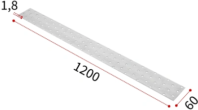 монтажная пластина, оцинк. 60х1200х1,8 мм (10 шт.), поштучно