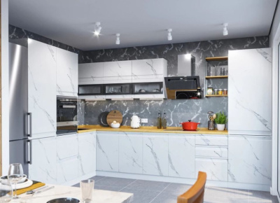 комплект кухонной мебели скала гранит оникс/ мрамор арктик со столешницей дуб вотан (2052м)