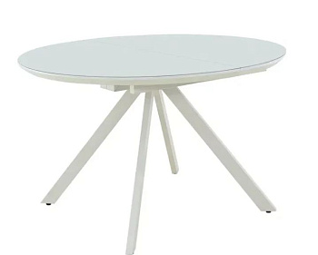 стол лондон фц (d950) керамика greys white/белый матовый шагрень с ногами белый муар