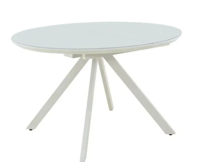 стол лондон фц (d950) керамика greys white/белый матовый шагрень с ногами белый муар