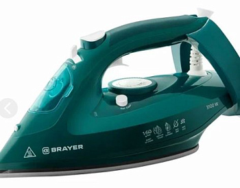 4013br паровой утюг brayer, 3100 вт, 265 мл, 160 г/мин, керам.подошва, антикап, разбрызг, самоотчис
