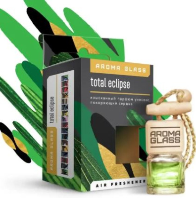 ароматизатор подвесной в стеклянном флаконе ag-01 "total eclipse" серии "aroma glass" (изысканный парфюм унисекс, покоряющий сердца)