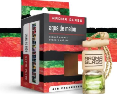 ароматизатор подвесной в стеклянном флаконе ag-03 "aqua de melon" серии "aroma glass" (свежий аромат спелого арбуза)