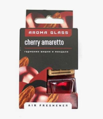 ароматизатор подвесной в стеклянном флаконе ag-11 "cherry amaretto" серии "aroma glass" (гармония вишни и миндаля)
