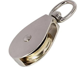 блок одинарный металл. никель 3/4 (20 мм) (под трос 6 мм), поштучно