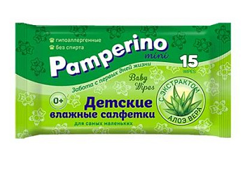 pamperino mini №15 детские влажные салфетки