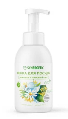 пенка для мытья посуды synergetic «ромашка и липовый цвет», 500 мл