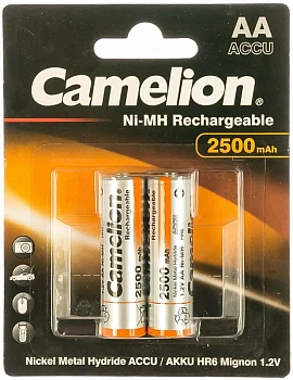 аккумулятор camelion aa-2500mah ni-mh bl-2 (nh-aa2500bp2,1.2в)