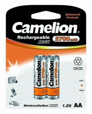 аккумулятор camelion always ready aa-2700mah ni-mh bl-2 (nh-aa2700arbp2,1.2в)