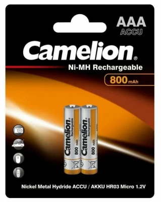 аккумулятор camelion always ready aaa- 800mah ni-mh bl-2 (nh-aaa800arbp2, 1.2в)