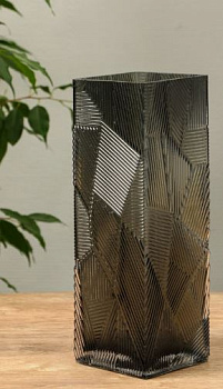 ваза «джойс», 30?10 см, стекло, серая