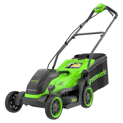 газонокосилка аккумуляторная бесщеточная greenworks gd40lm16xk4, 40в, 41см, li-ion 1х4ач