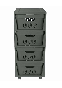 комод "luxe" 4 ящика (на колесиках) 300х385х690мм.(серый)(то)