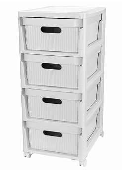 комод "velvet" 4 ящика (на колесиках) 300х385х690мм (св.серый флэк) (то)