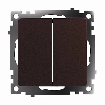 переключатель 2-клавишный (механизм), 250в, 10а, серия катрин, шоколад, gls10-7107-04