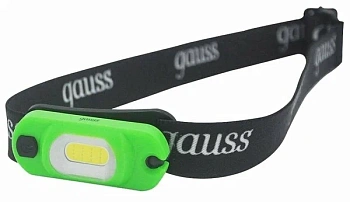фонарь налобный аккумуляторный gfl 3вт 150лм ip42 аккум. li-ion 300ма.ч gauss gf408