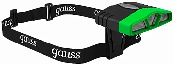 фонарь налобный аккумуляторный gfl 5вт 180лм ip40 аккум. li-ion 500ма.ч gauss gf406