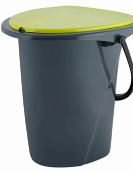 ведро-туалет со съемной крышкой 17л, smart solution, серый ing30001fср ingreen