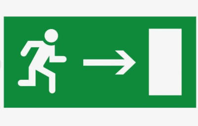 " направл. к эвакуационному выходу направо "