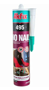 жидкие гвозди пу akfix 495 бежевый, 290 мл
