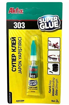 суперклей цианоакрилатный akfix 303, 3 гр.