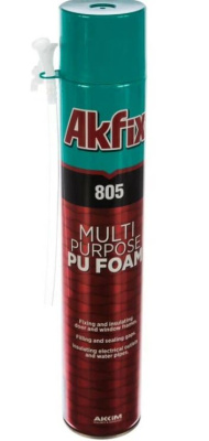 пена бытовая полиуретановая многоцелевая akfix 805, 850 гр