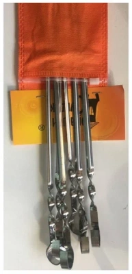 набор шампуров "домашний сундук" 6шт по 500мм в чехле угловые 1,5мм дс-178