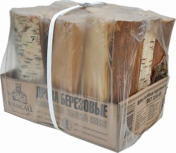 дрова березовые mangall сухие колотые 8 кг