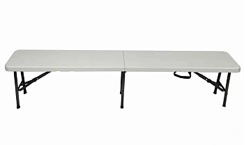 скамейка кемпинговая 181x28x43 см полиэтилен бело-серый