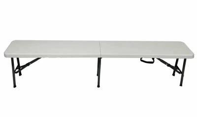 скамейка кемпинговая 181x28x43 см полиэтилен бело-серый