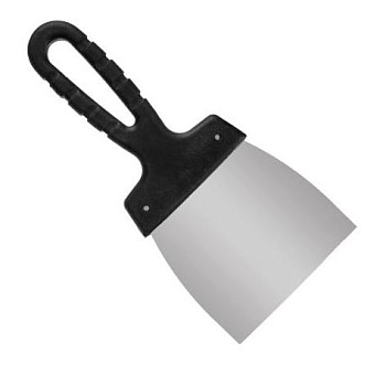 шпательная лопатка "мастер", нержавеющая сталь 0,45мм, пластиковая рукоятка, 100х100мм