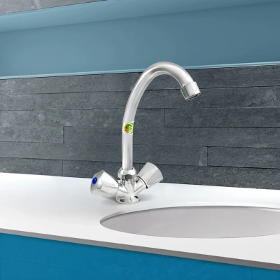 смеситель для раковины 0402.644 двухвентильный цвет хром