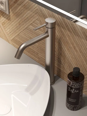 смеситель для накладной раковины alfi al06-12133 однорычажный цвет никель