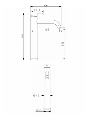 смеситель для накладной раковины alfi al06-12133 однорычажный цвет никель