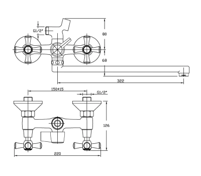 смеситель для ванны классик m71-211cr двухвентильный длинный излив с лейкой и шлангом цвет хром