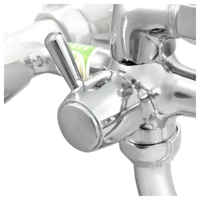 смеситель для ванны 0402.642 двухвентильный длинный излив с лейкой и шлангом цвет хром