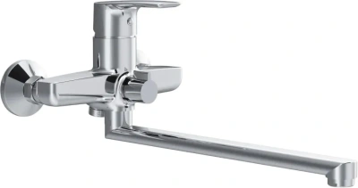 смеситель для ванны gem f90a90000 однорычажный длинный излив цвет хром