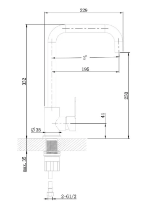 смеситель для кухни стил m99-006ni однорычажный с высоким поворотным изливом цвет никель