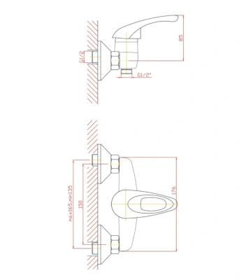смеситель для душа cn2003 однорычажный с лейкой и шлангом цвет хром