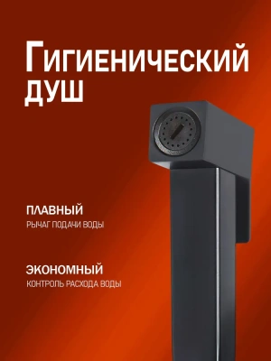 смеситель с гигиеническим душем alfi al04-8044 скрытый монтаж цвет черный