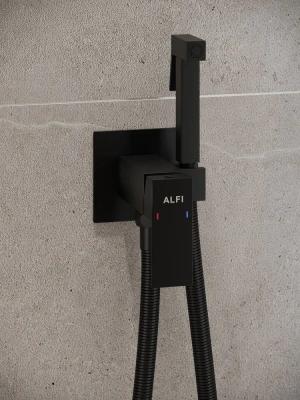 смеситель с гигиеническим душем alfi al04-8044 скрытый монтаж цвет черный