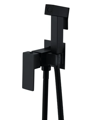 смеситель с гигиеническим душем alfi al04-8044 скрытый монтаж цвет черный