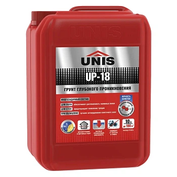 грунт юнис гп up-18 глубокого проникновения 10л (75)