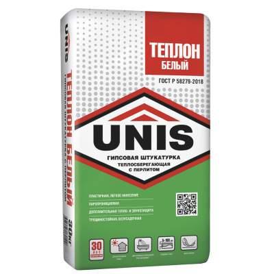 гипсовая штукатурка бел. юнис теплон (30кг)