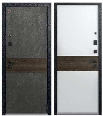 дверь мет lux-2 (2025) (черн муар/сер камень+миндаль рифл - кашемир бел+миндаль риф, 960*2050, r)