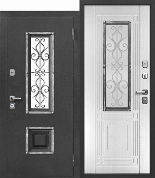 дверь мет. 7,5 см венеция серебро белый ясень (960мм) правая