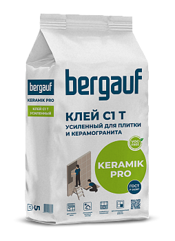 клей для плитки bergauf keramik pro (c1 t) 5кг